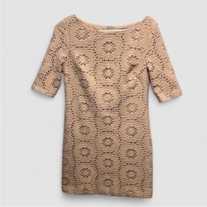 Adrianna Papell Crochet Sheath Dress Women's Size 6 Lined Lace
Knee Length Zip